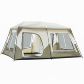 HAOYYE 10 Person Instant Camping Tent with Rainfly Windproof Waterproof PU Coated Fabric Pre-Attached Poles Mesh Windows Easy 60 Second Setup Carry Bag for Family Hiking Outdoor Adventure